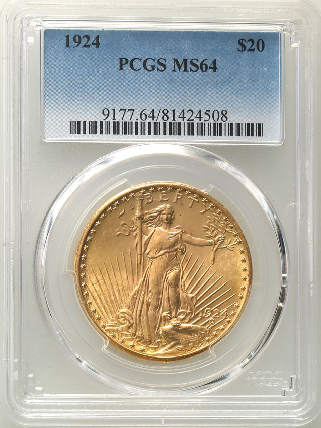 USA 20 dolarów 1924 Filadelfia PCGS MS64